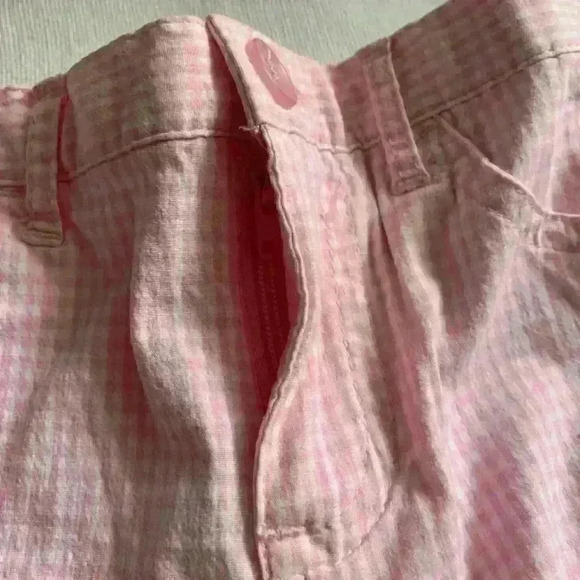 2 pc Cargo Jeans, Elastic Waist & Pink Floral Embroidered Gingham Pants - Picture 5 of 13